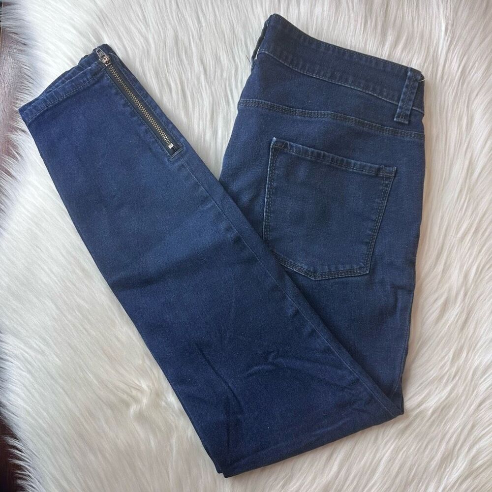 Ann Taylor Denim Ankle Zip Skinny Jeans Size 2